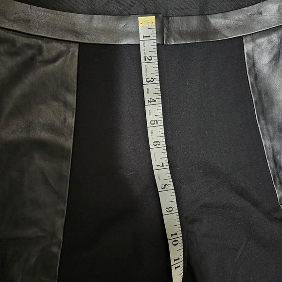 Tory Burch Black Trousers leggings‎ with Faux Leather size Medium - Picture 3 of 10